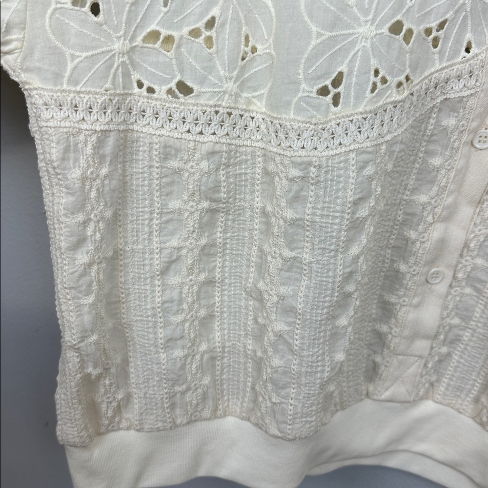NWOT Miss Me Mixed Crochet Shirt Sz S - Picture 8 of 16